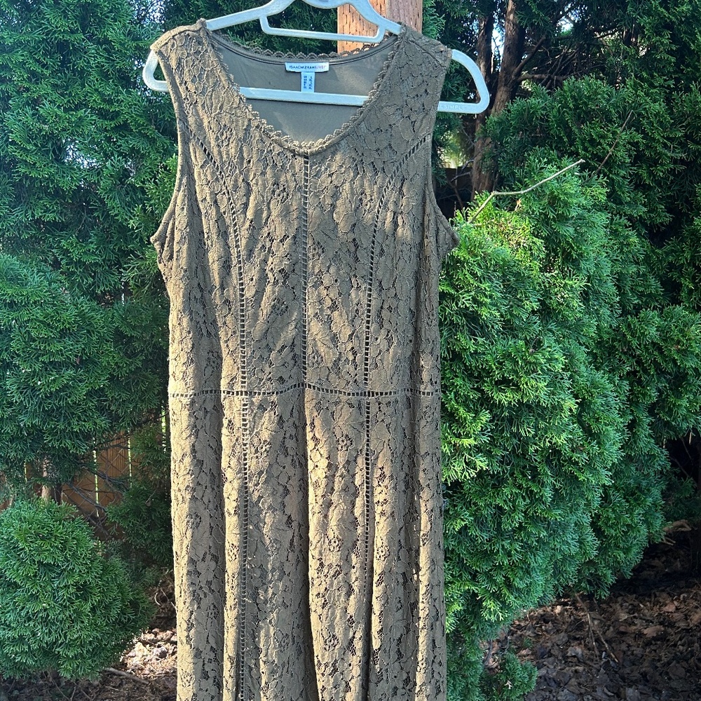 Olive Lace Midi Dress - Isaac Mizrahi